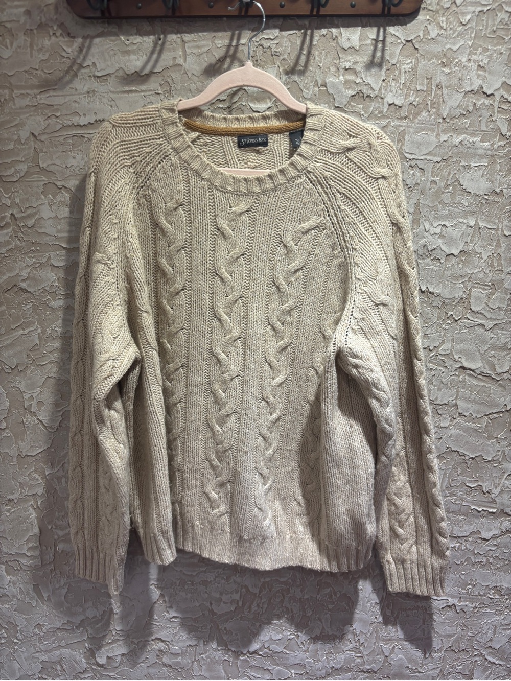 St. John's Bay Cream Cable Knit Crewneck Sweater
